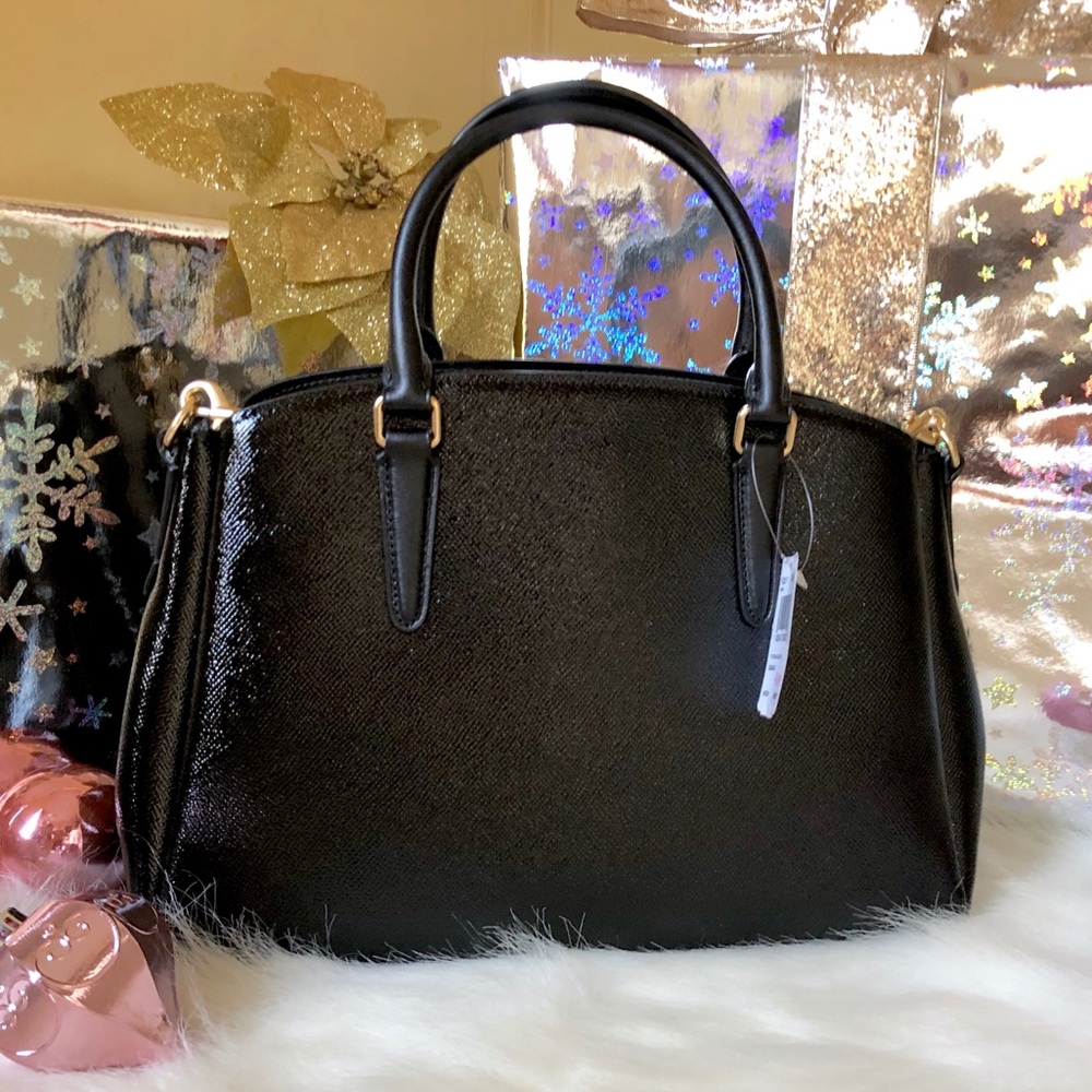 🎁SALE🎁Coach NWT Black Patent Leather Satchel Bag - Picture 3 of 7